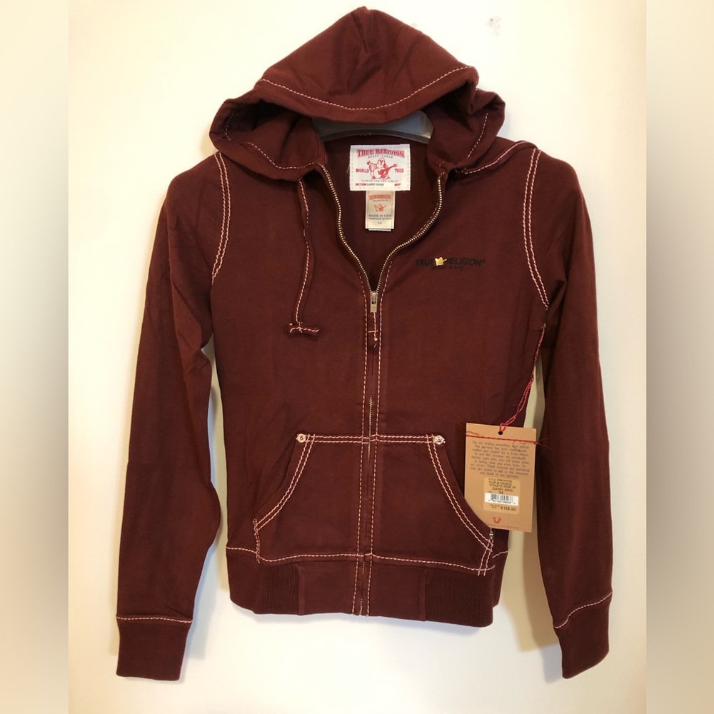 NWT True Religion Women’s Zip-Up Hood Made in USA